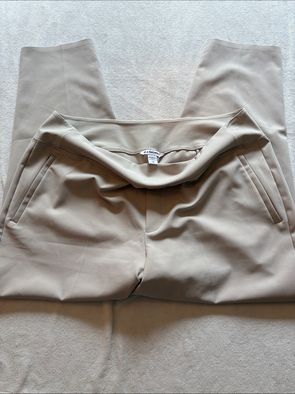 ATHLETA WOMEN’S PONTE PULL-TROUSERS — LIGHT TAUPE